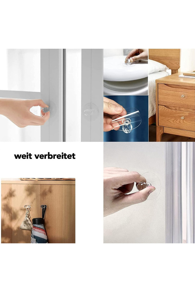 Mithra Life 6 Pieces Transparent Crystal Look Cabinet Drawer Handle Grip Handle Floor Hook Mit1222 - 5