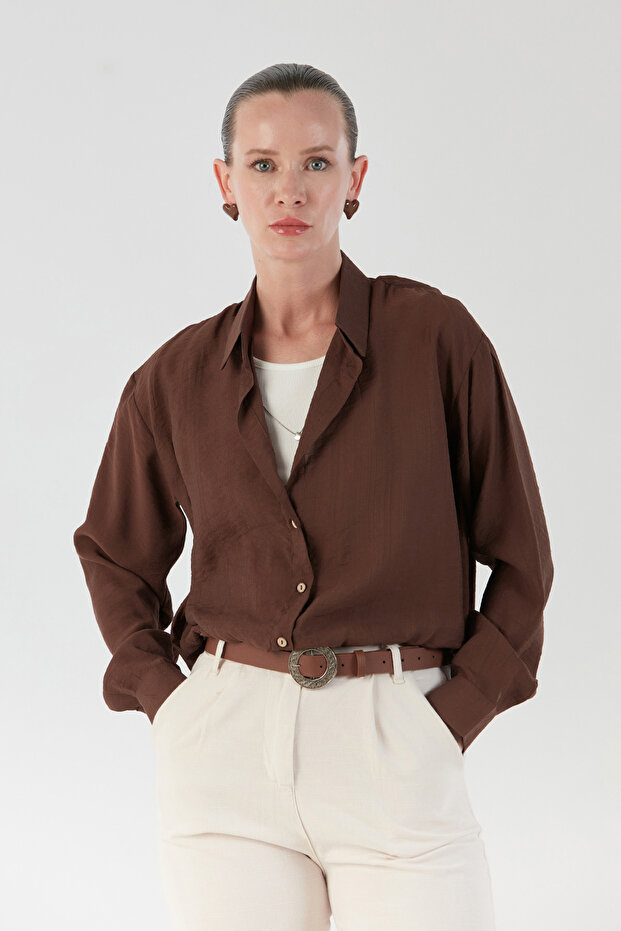 Basic Body Detaylı Kolyeli Gömlek - 3