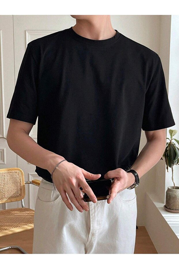 Ανδρικό T-shirt Basic Μαύρο - 1