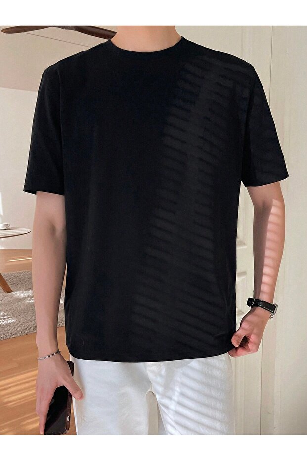 Ανδρικό T-shirt Basic Μαύρο - 5