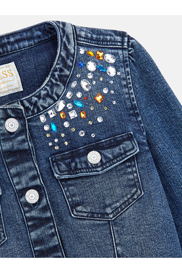DENIM JACKET W/STONE - 3