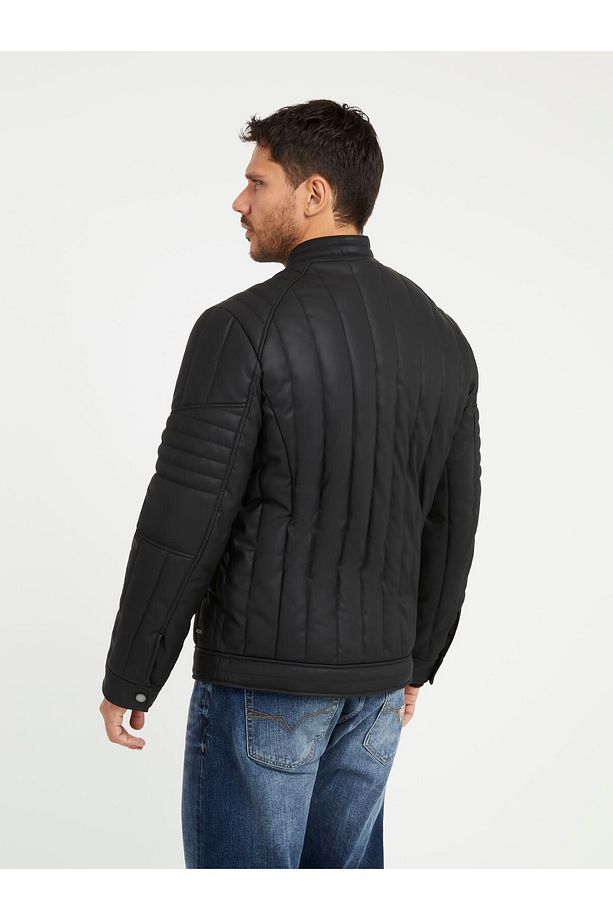 Pu Stretch Erkek Biker Ceket - 3