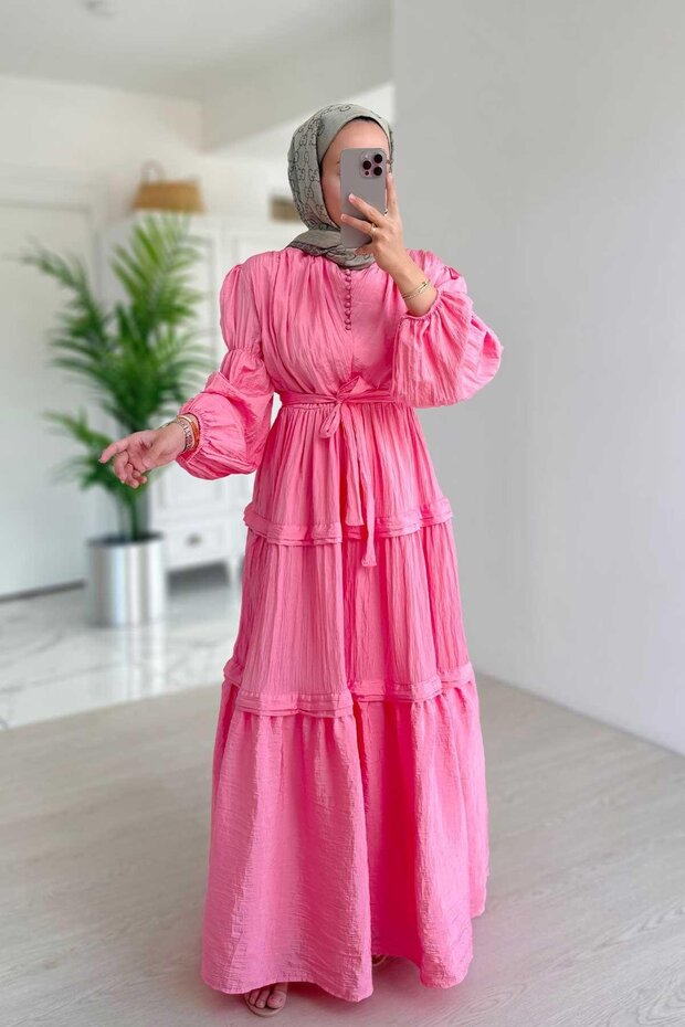 Sicilya Elbise - Pembe - 1
