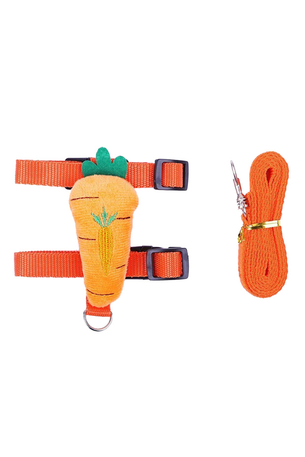 For pet 1-2kg Orange Rabbit Cat Harness and Leash Set Adjustable Pet Lead Leash for Small Animals Fe