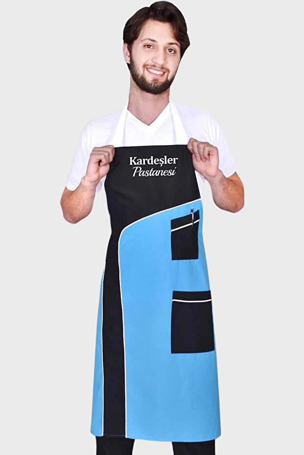 Turquoise Blue with Name Gift Strap Kitchen Chef Cook Waiter Cafe Restaurant Service Barista Apron