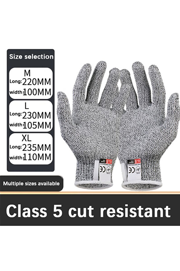 L-1 Pair Gray Security Protection Anti-Cut Gloves, Cut proof, stab resistant, stainless steel wire,