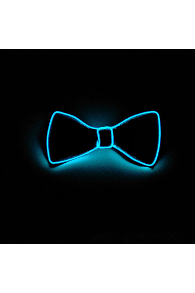 Blue Men Glowing Bow Tie EL Wire Neon LED Luminous Party Haloween Christmas Luminous Light Up Decora