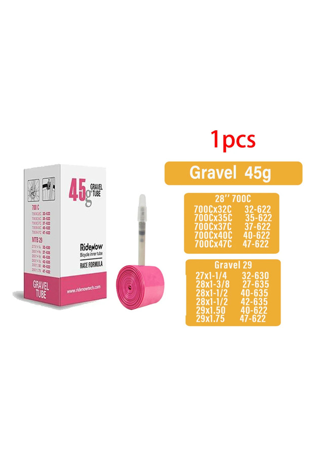 Presta Valve 65mm with Patch Kit Gravel 1pcs RideNow TPU Gravel Bicycle 700C Bike Inner Tube 700x32C