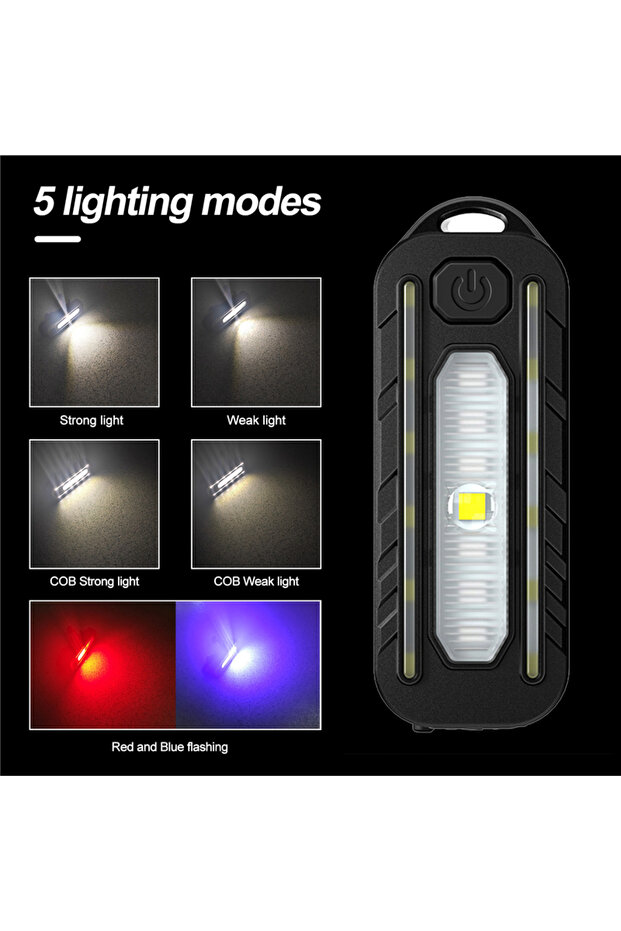 676 LED Red Blue Shoulder Police Light with Clip USB Charging Flashing Warn Safety