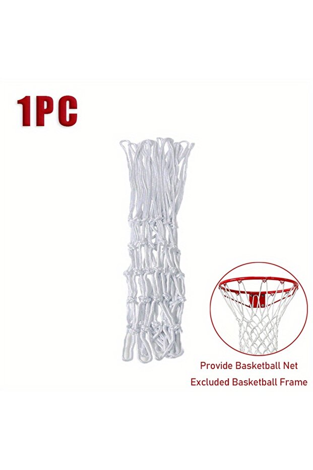 1pc 1/2pcs Basketball Rack Net With 12 Loops Heavy Duty Outdoor Basketball Net Replacement Detachabl