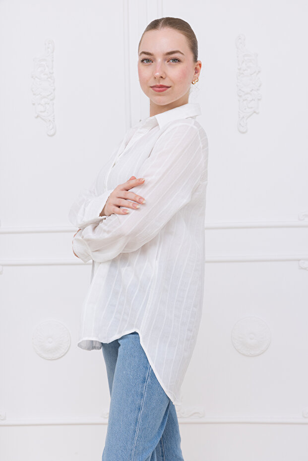 beyaz tunik gömlek - 4