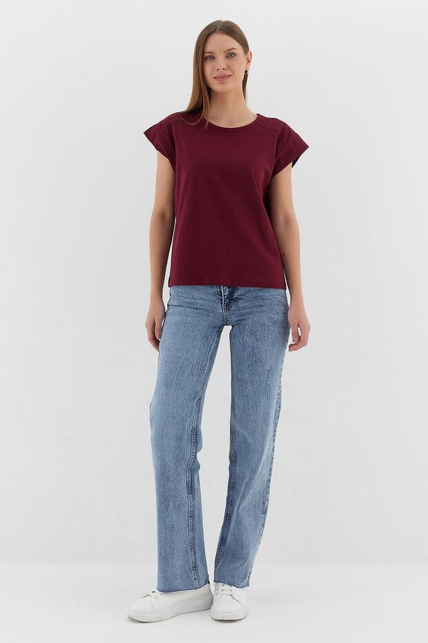 تيشيرت أساسي بورجوندي - 4