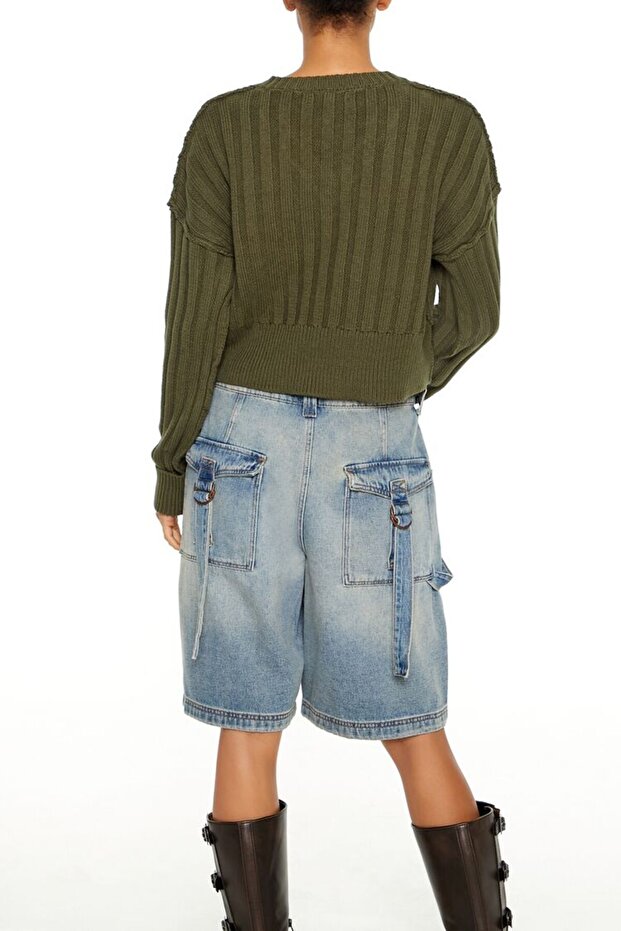 Örgü Crop Kazak - 5