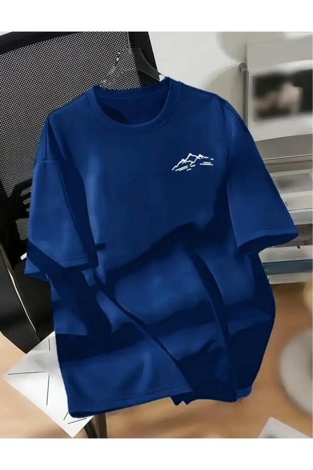 Small Mountain Print Basic T-Shirt - 1