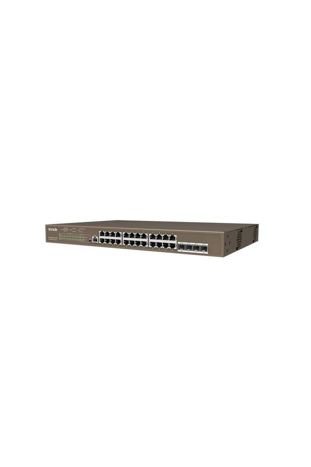 Tenda TEG5328P-24-410W 24 Port Poe+ 10-100-1000 Switch 4 Port SFP L3 Steel Chassis Rack Mount