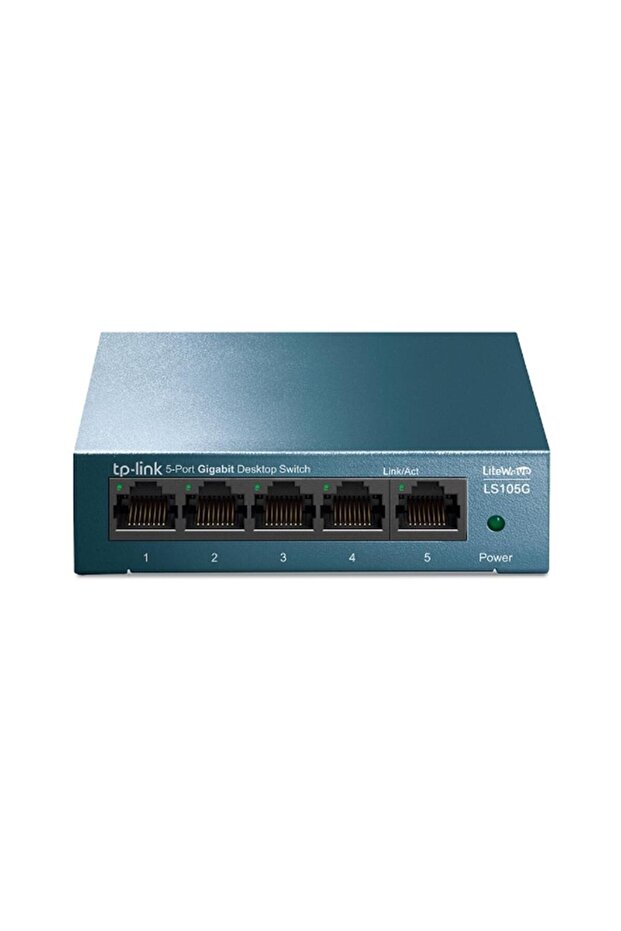 تي بي-لينك LS105G سويتش بخمسة منافذ 10-100-1000 ميجابت في الثانية، هيكل معدني