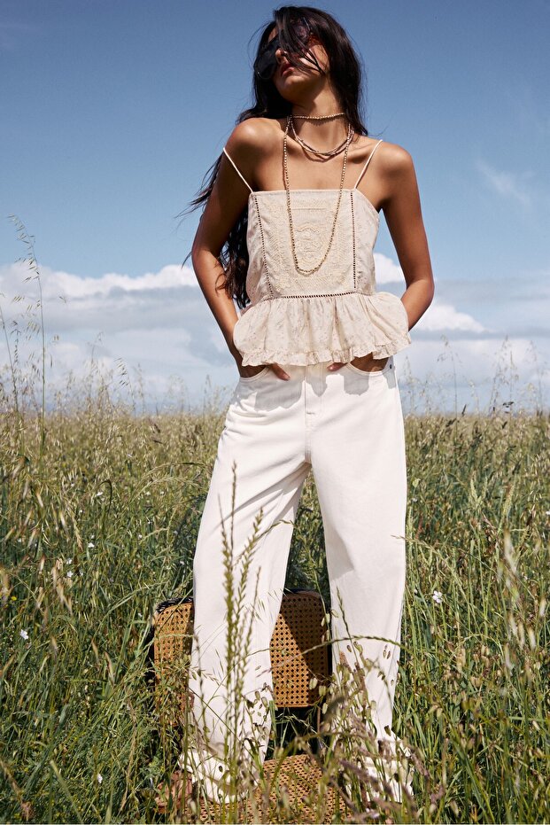 Çiçek işlemeli top - 1