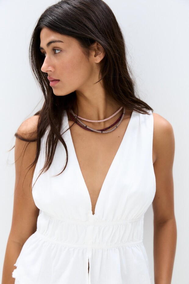 Keten karışımlı rustik top - 5