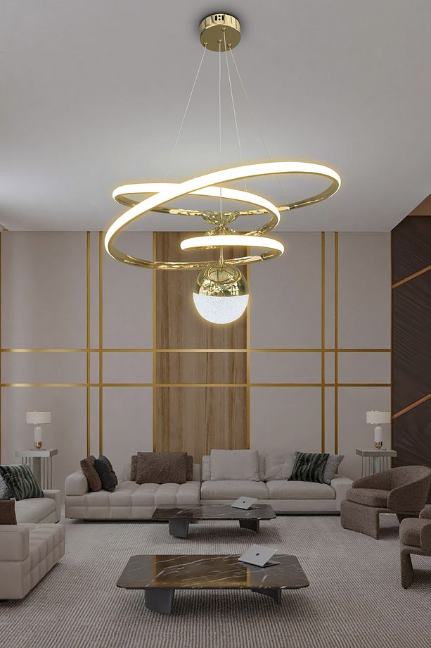 Eylül Tek Toplu 3 mt LED Salon & Oturma Odası Avizesi - 4