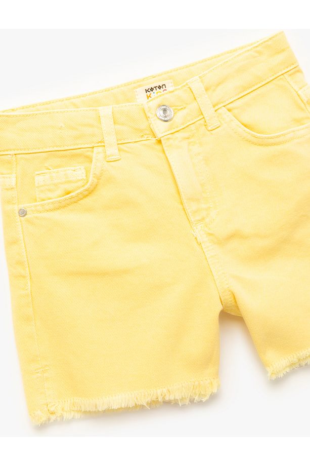 Cep Detaylı Pamuklu Denim Şort - 3