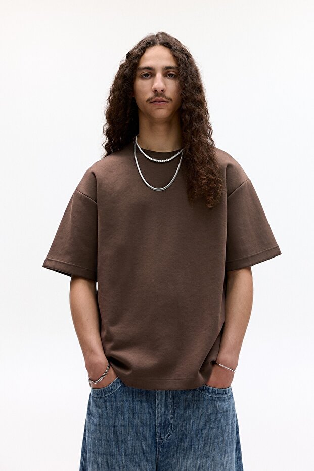 Basic kısa kollu sweatshirt - 1