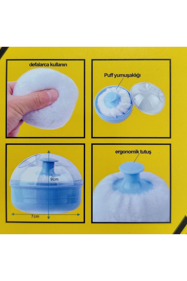 Pudralık Kutulu Pudra Süngeri | Yumuşak Puff Pudra Haznesi Ergonomik Saplı Tekrar Kullanılabilir - 2