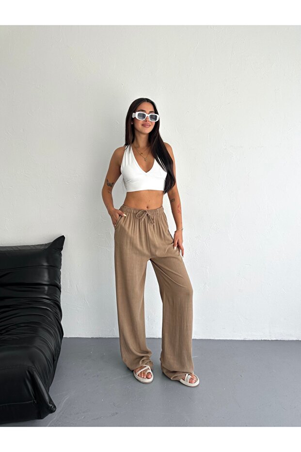 بنطلون كتان أساسي بقصة مريحة - 2