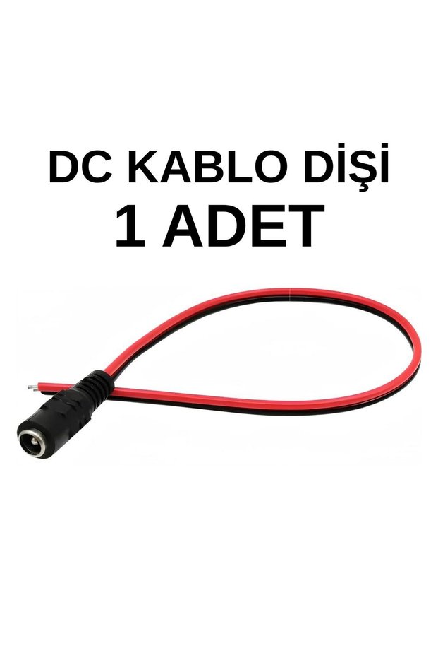 5.5X2.1 mm Female Dc Adapter Cable 20cm | 12V Power Cable Camera & Led Compatible (1 Piece)