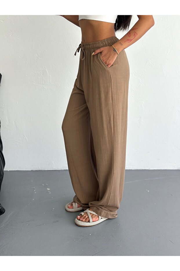 بنطلون كتان أساسي بقصة مريحة - 3