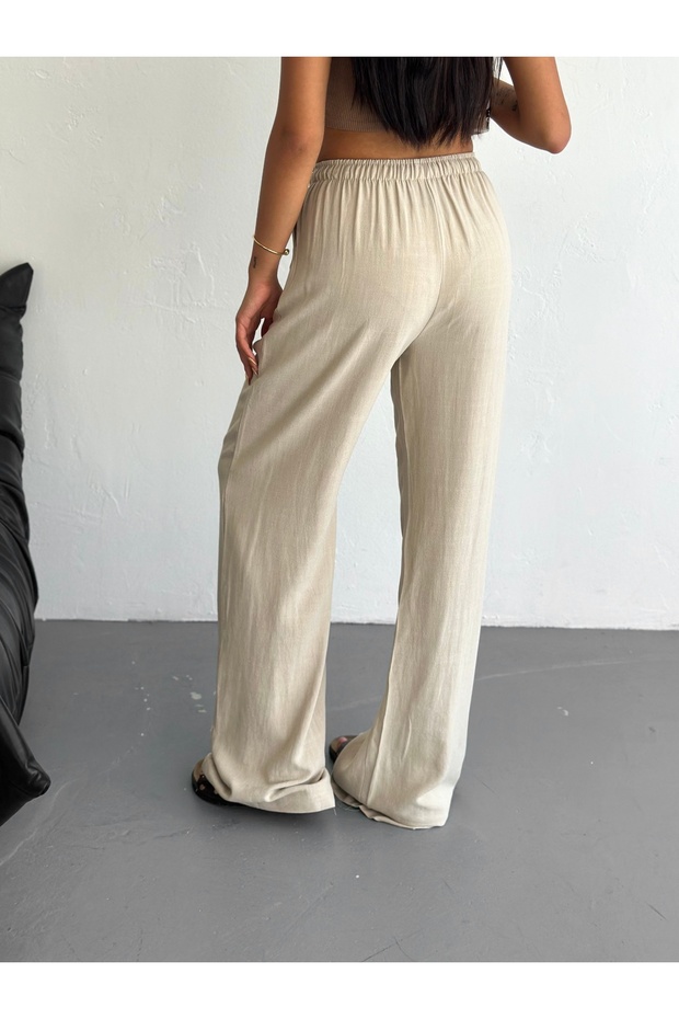 بنطلون كتان أساسي بقصة مريحة - 7