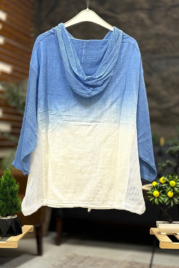 نمط الباتيك معطف مغطى بشبكة مزينة - 2