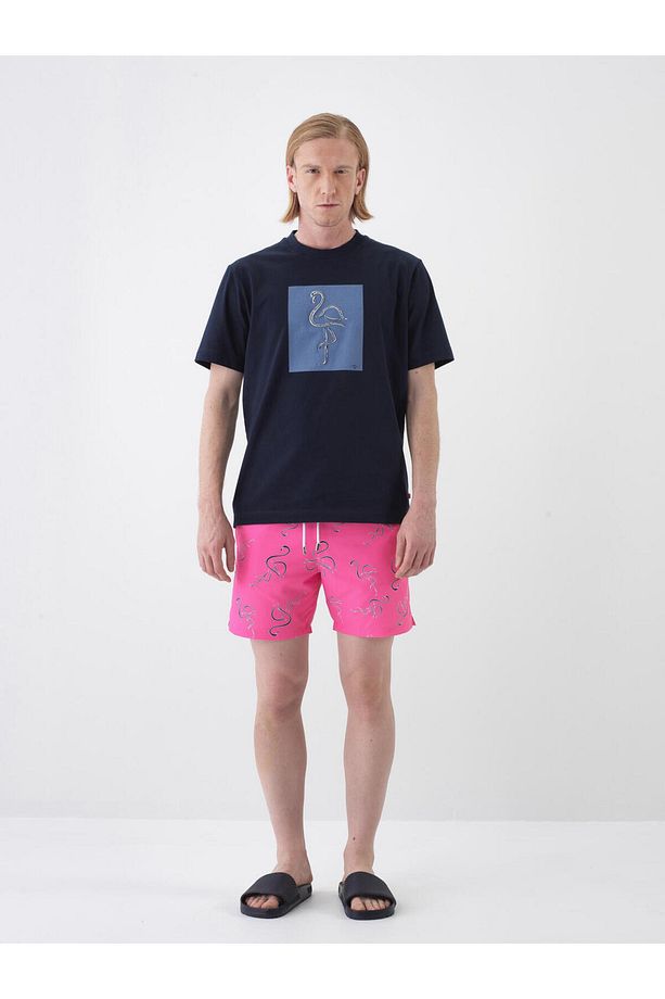 Erkek Pembe Regular Fit Deniz Şortu - 2