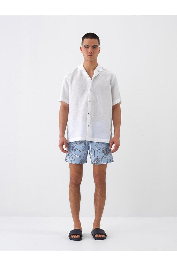 Erkek Mavi Regular Fit Deniz Şortu - 2