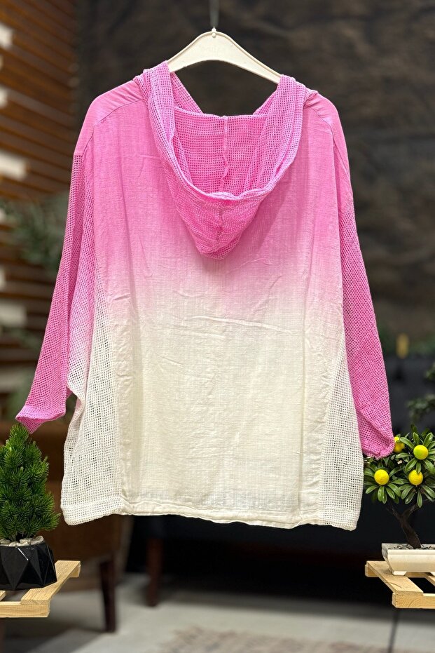 نمط الباتيك معطف مغطى بشبكة مزينة - 2