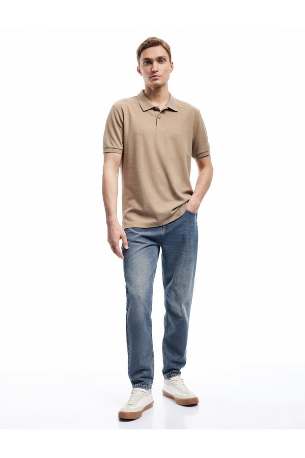 Regular Waist Cotton Tapered Fit Jean Trousers by Joe Jean