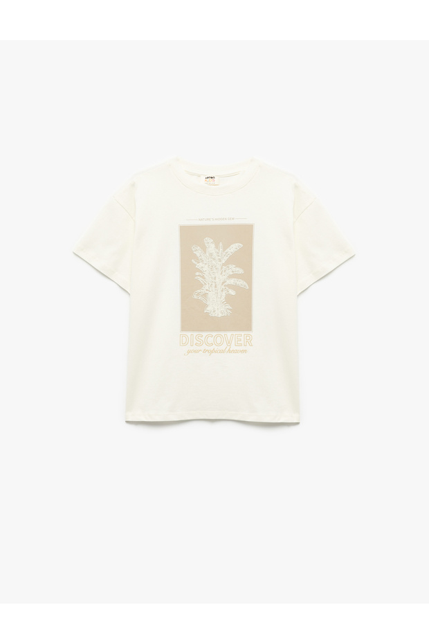Printed Crew Neck Short Sleeve Cotton Oversize T-Shirt