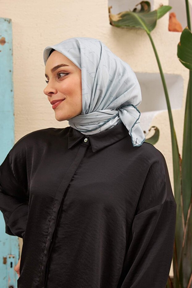 Text Pattern Thin Cotton Scarf - 2