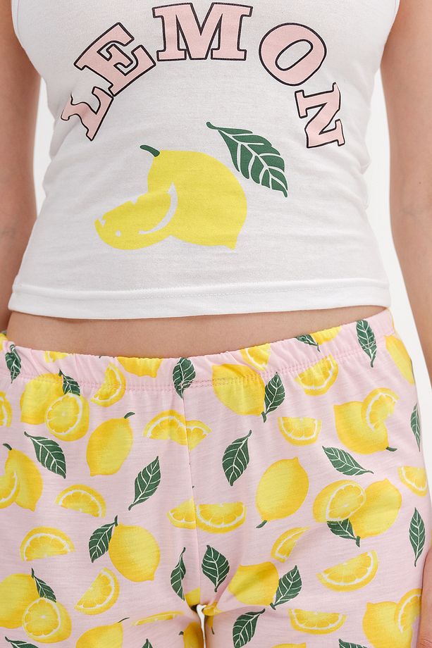 Limon Baskılı Şortlu Pijama Takımı Ş126 - 2