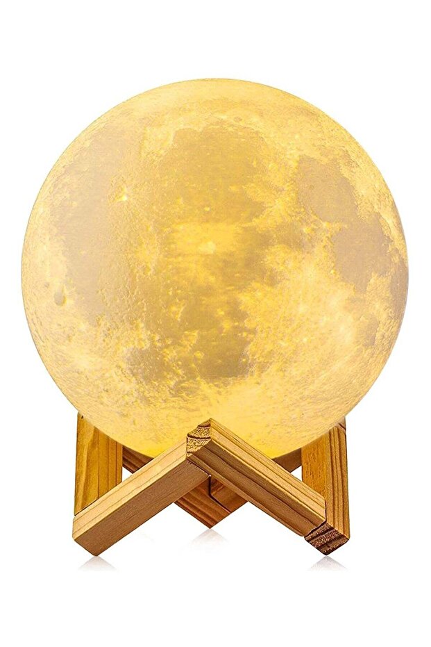 7-Color Changing Rechargeable Moon Night Lamp with Stand