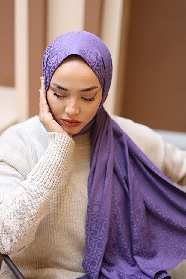 Deluxe Şal 40003-07 Eflatun - 2