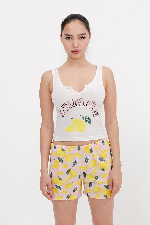 Limon Baskılı Şortlu Pijama Takımı Ş126 - 6