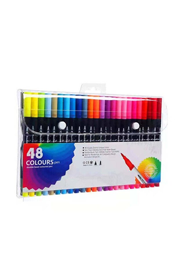 48 Colors Black Body Watercolor Pen Set