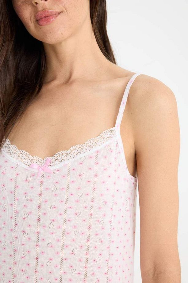 Regular Fit Askılı Dantelli Gecelik-fall In Love F5772ax25sm - 5