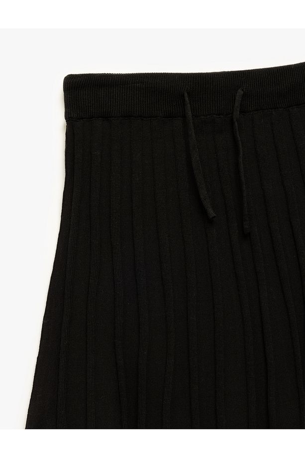 Pamuklu Beli Lastikli Piliseli Basic Etek - 3