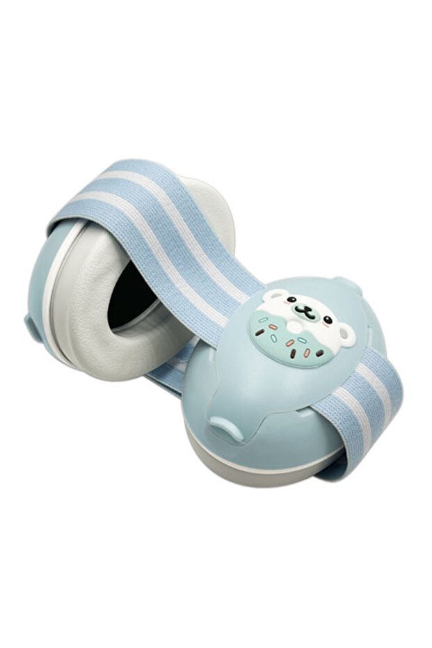 Chrániče sluchu 2 v 1 pre bábätká 3-48 mesiacov, mäkký elastický hlavový most, ochrana sluchu, zníženie hluku 25 dB, modré - 9