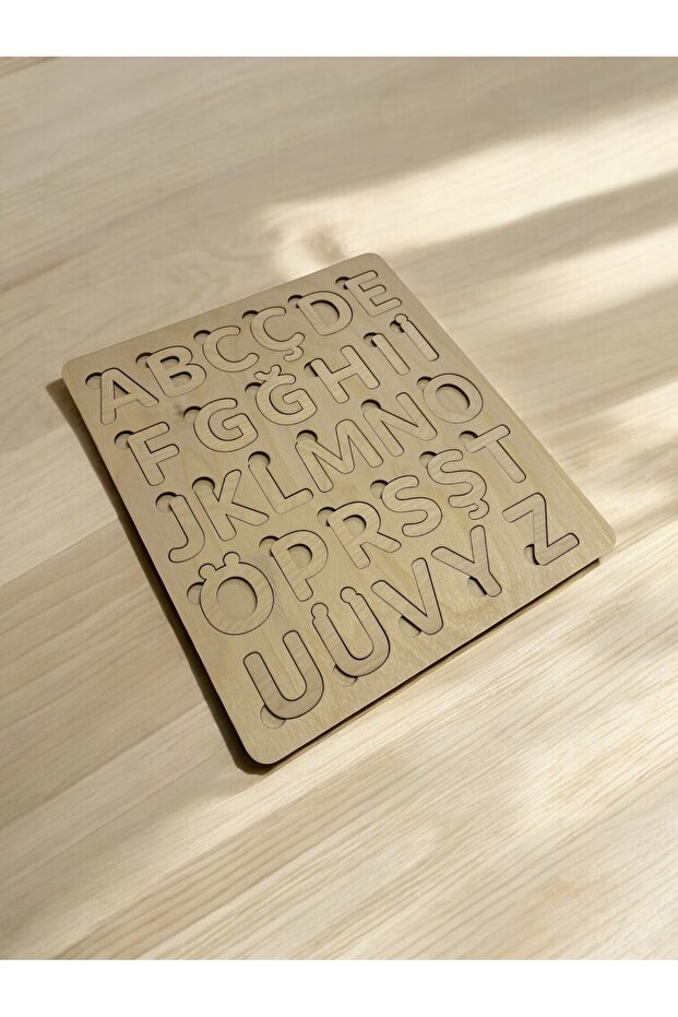 Paintable Alphabet Puzzle, Turkish Alphabet, Wooden Find-And-Insert Puzzle, Educational Puzzle, Letter Learning