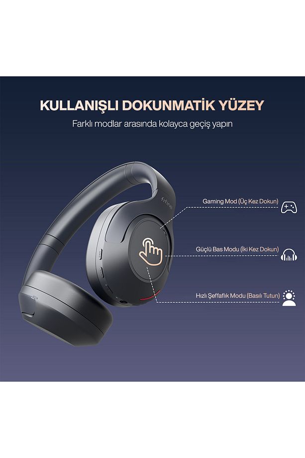 X3 Kablosuz ANC Kulak Üstü Bluetooth Kulaklık - 6