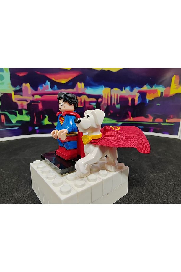 Super Kahraman Mini Figür Süper Adam ve super-pet X-451 - 3