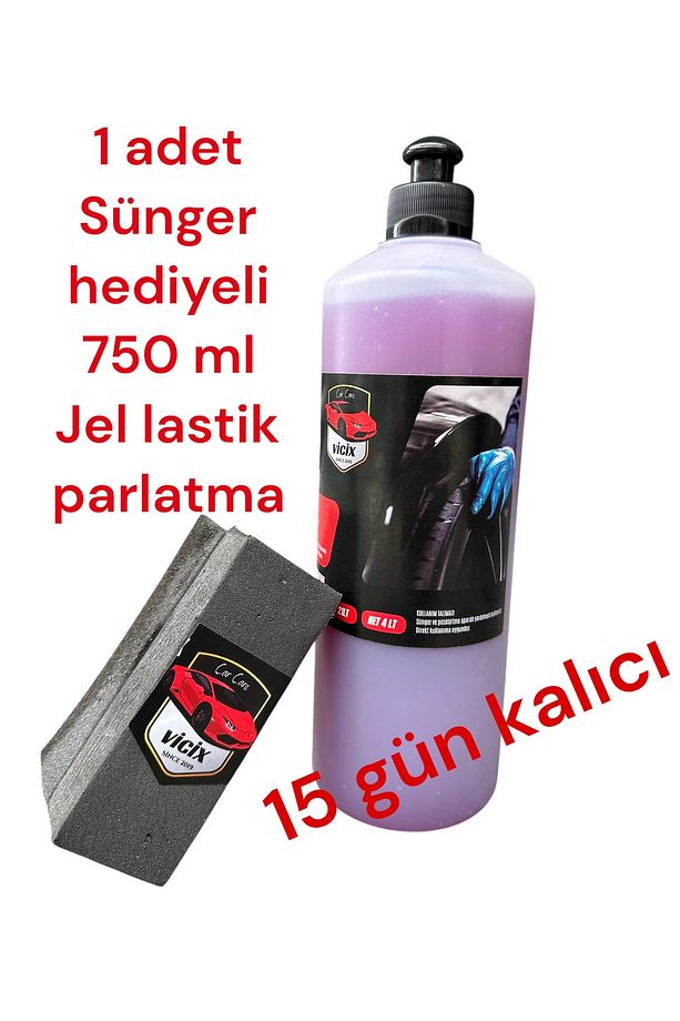 JEL LASTİK PARLATMA 750 ml + SÜNGER - 1
