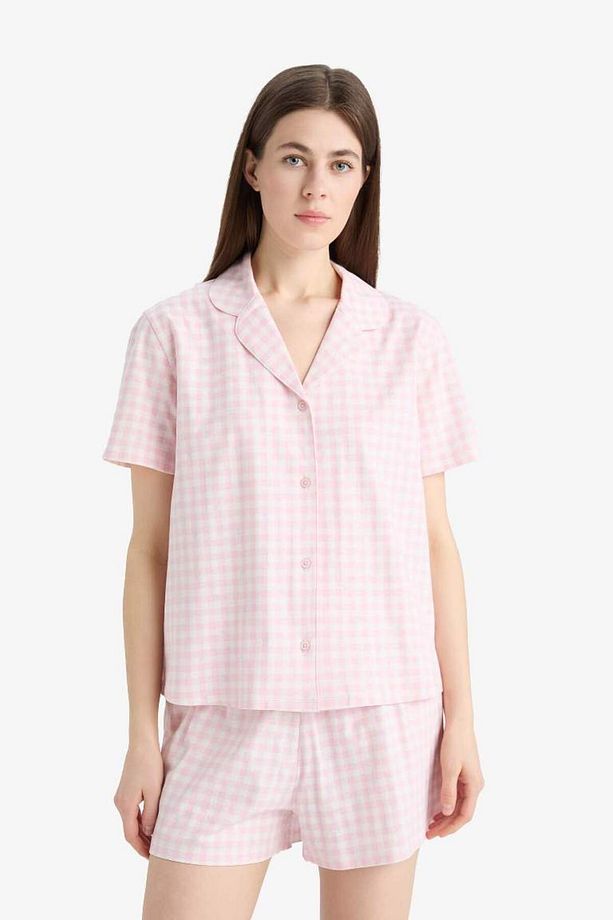 Regular Fit Pijama Takımı Kısa Kollu Üst Esnek Belli Şort-fall In Love E4337ax25sm - 3